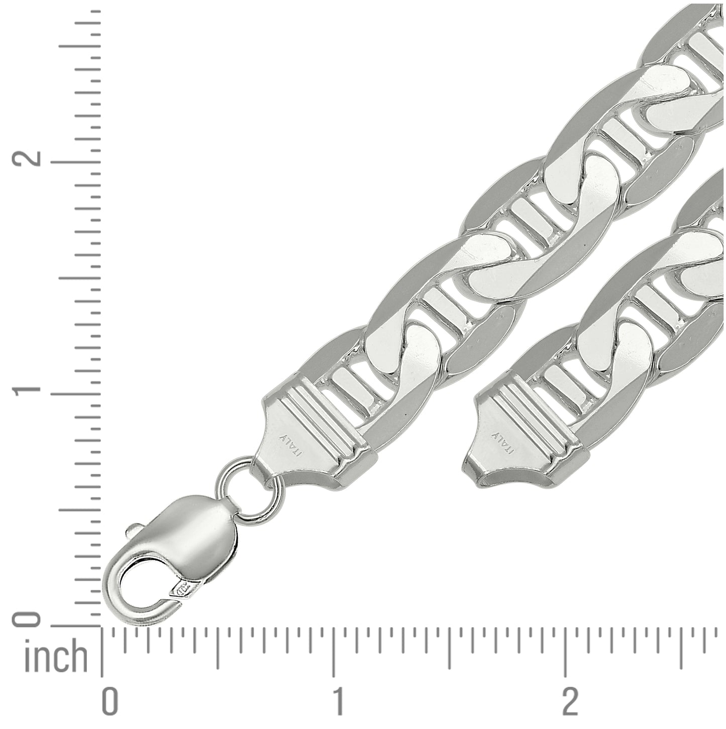 Sterling Silver Solid Classic Mariner Chain Silver