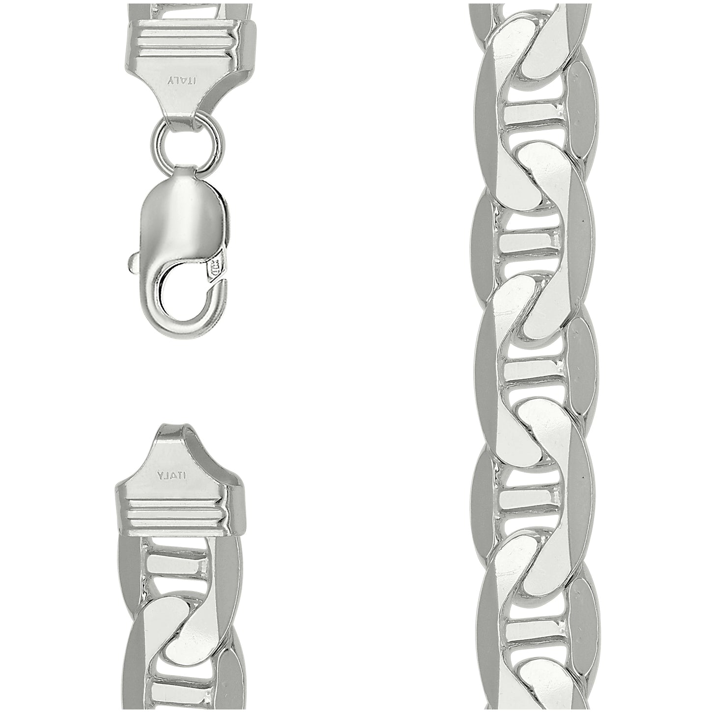 Sterling Silver Solid Classic Mariner Chain Silver