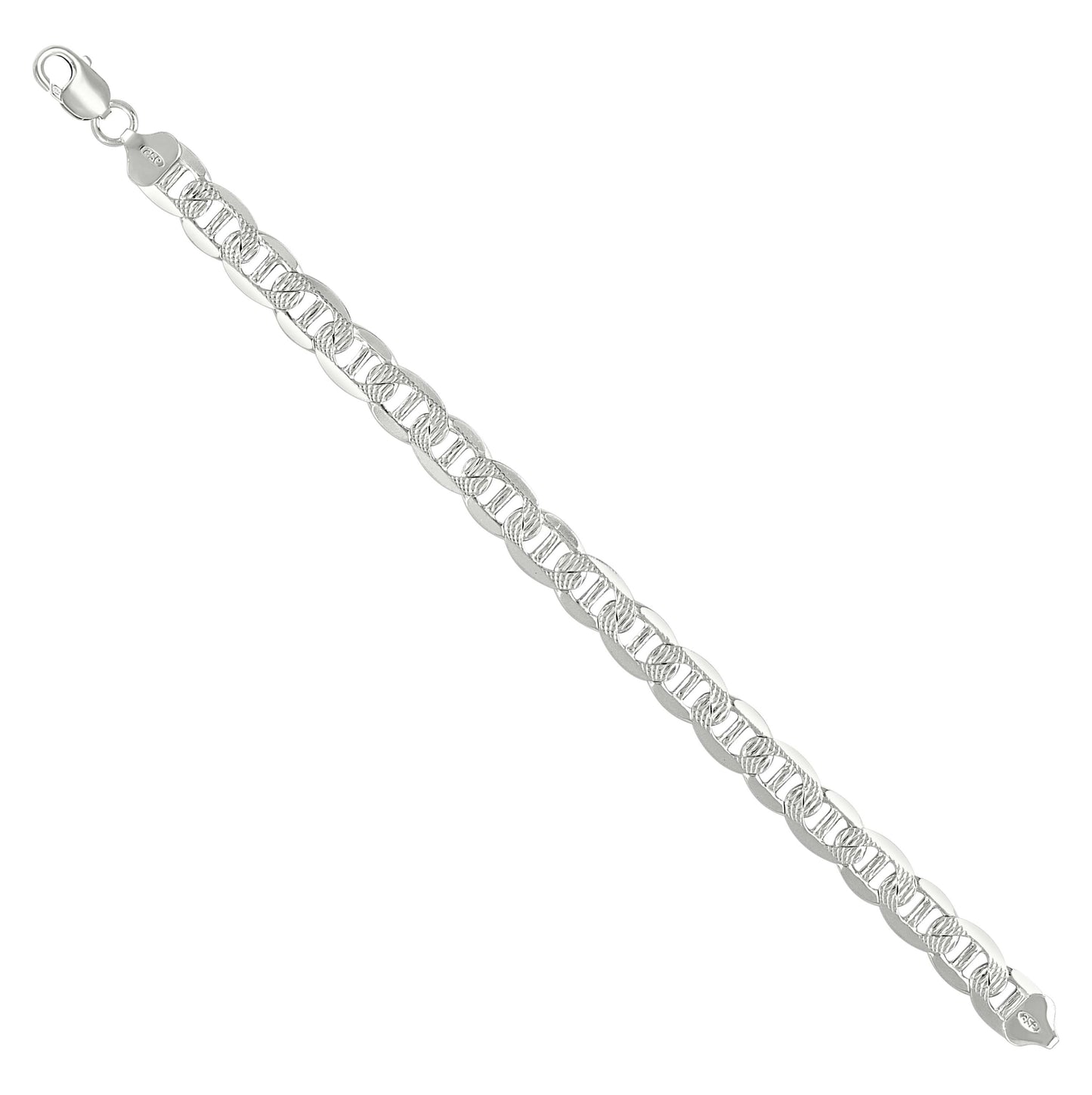 Sterling Silver Solid Classic Mariner Bracelet Silver