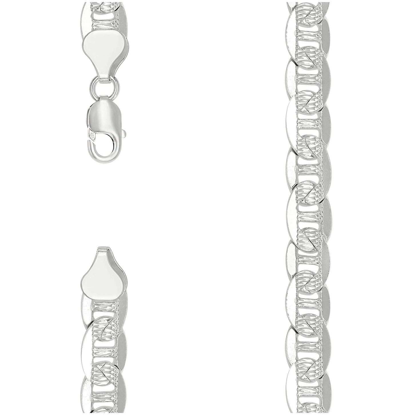 Sterling Silver Solid Classic Mariner Chain Silver