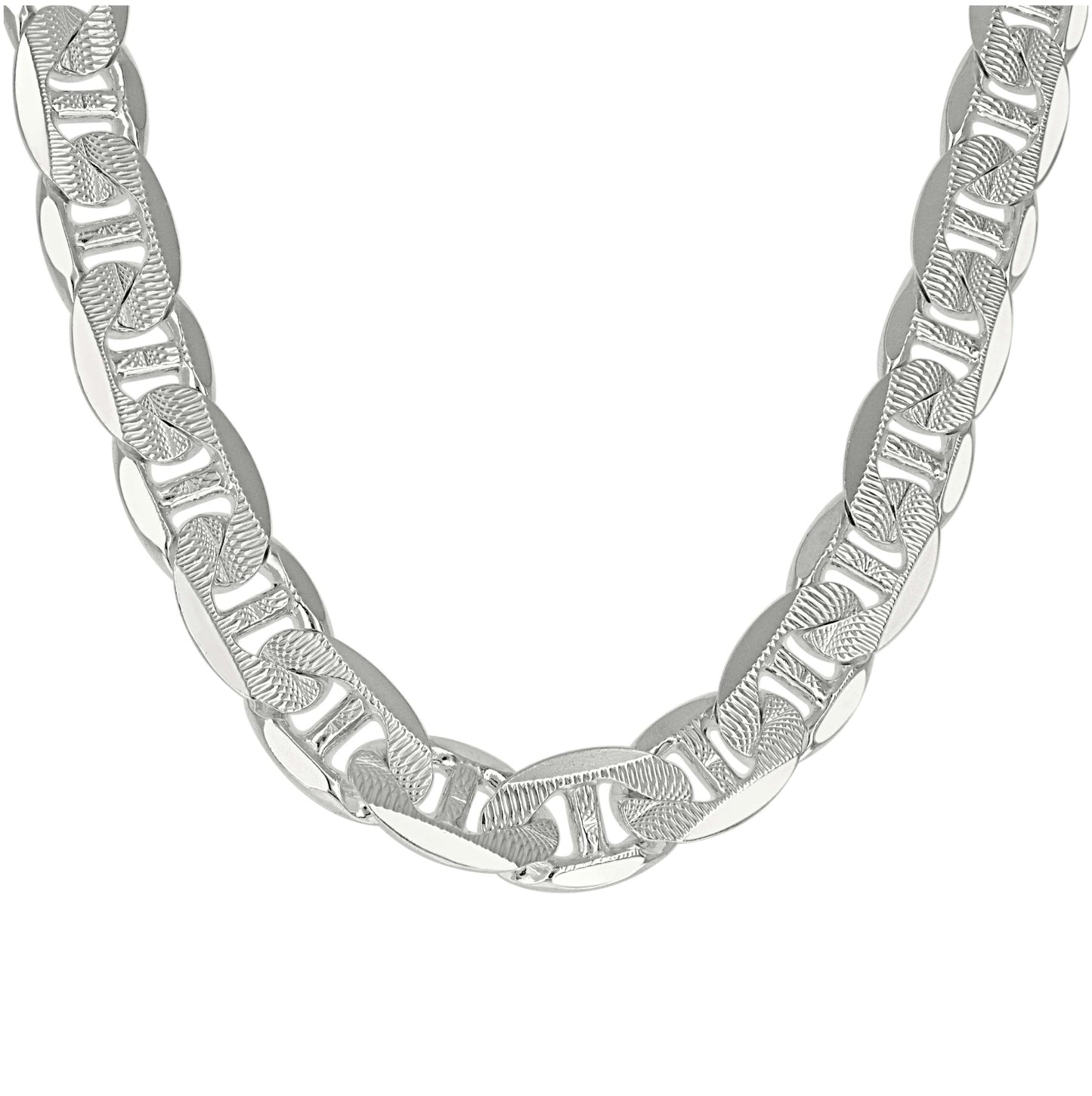 Sterling Silver Solid Classic Mariner Chain Silver