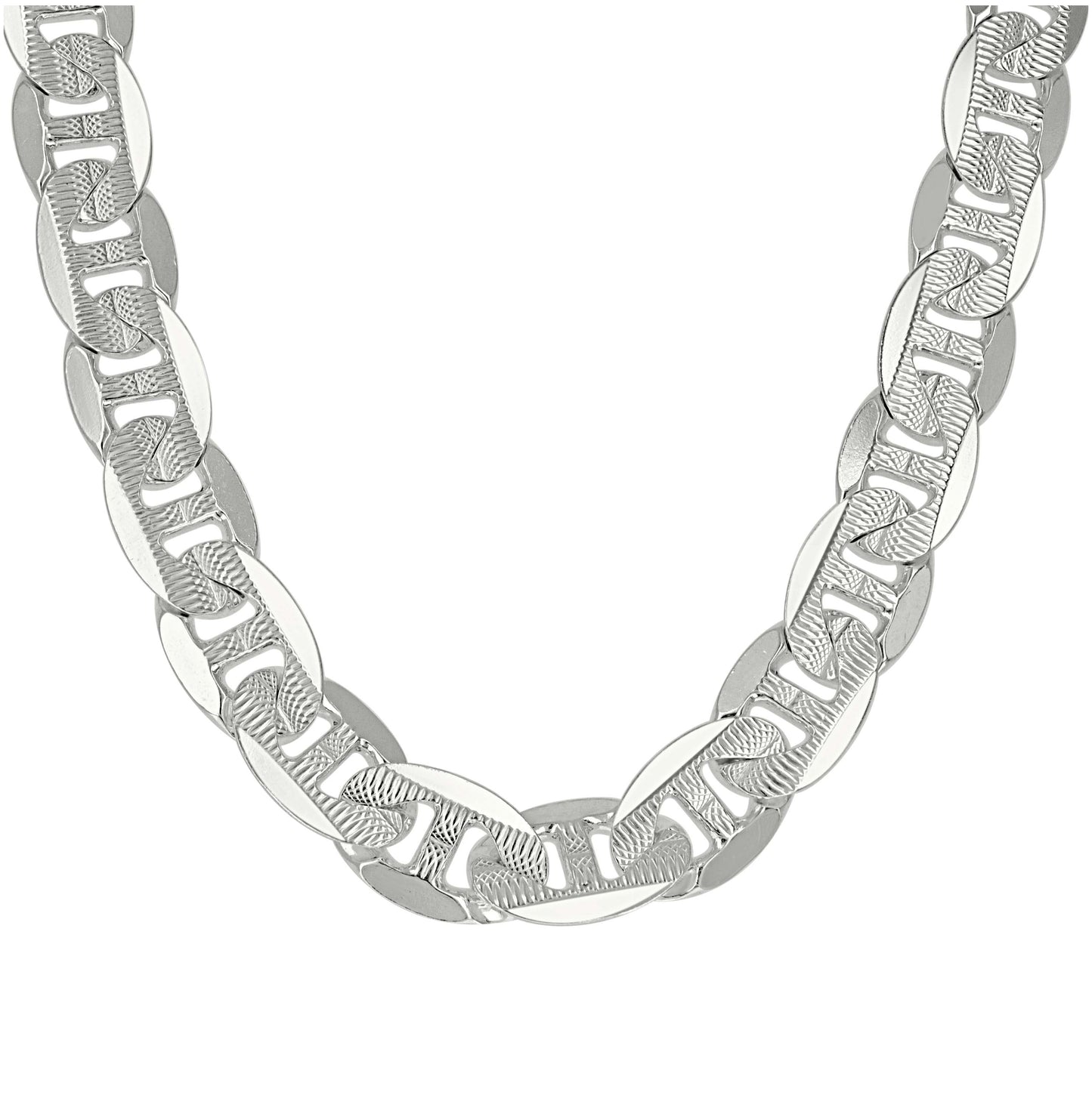 Sterling Silver Solid Classic Mariner Bracelet Silver