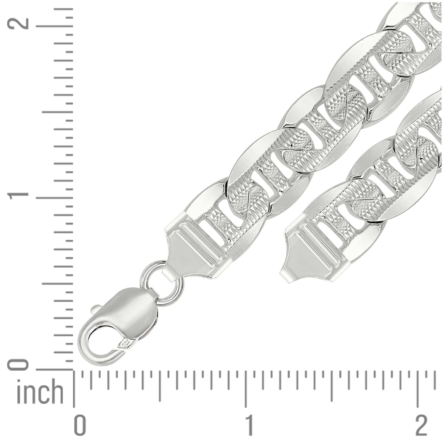 Sterling Silver Solid Classic Mariner Chain Silver