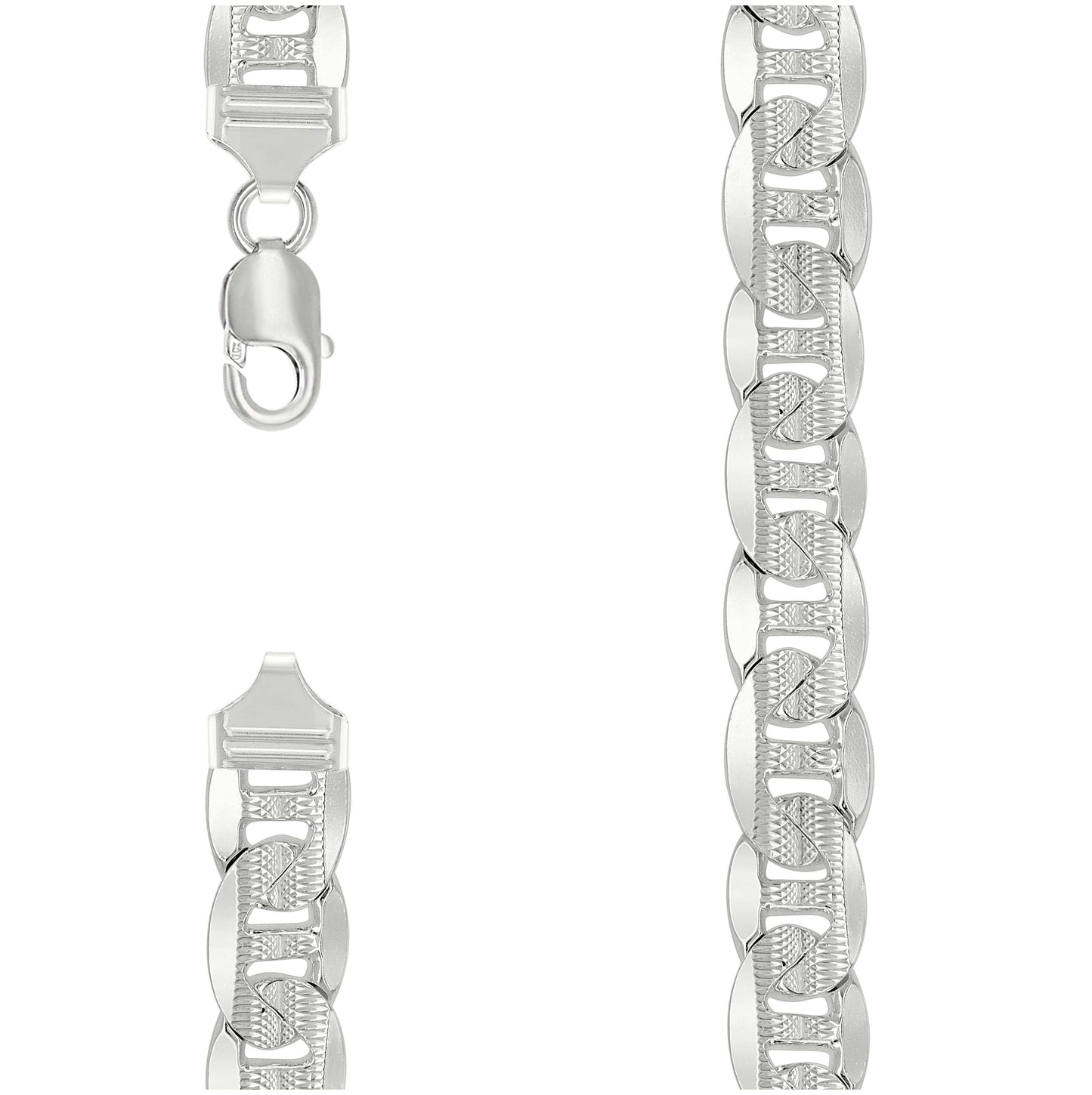 Sterling Silver Solid Classic Mariner Chain Silver