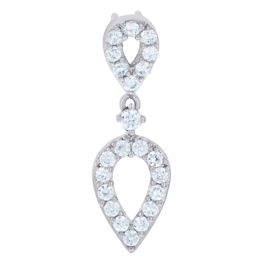 Sterling Silver Womens Cubic Zirconia Fashion Pear Charm Pendant