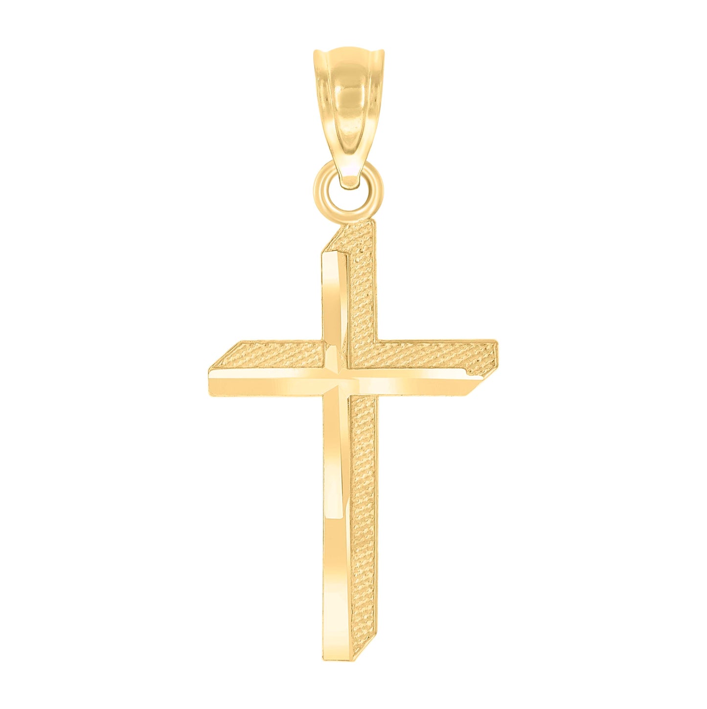 10K Yellow Gold Unisex Cross Religious Charm Pendant
