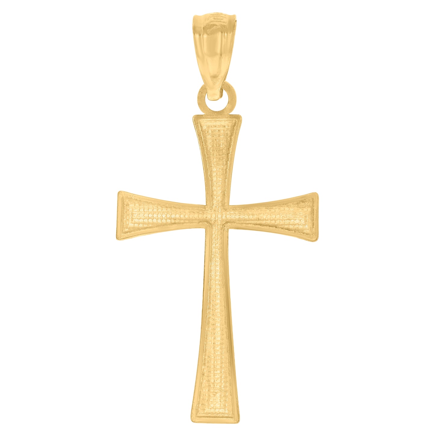10K Yellow Gold Unisex Cross Religious Charm Pendant