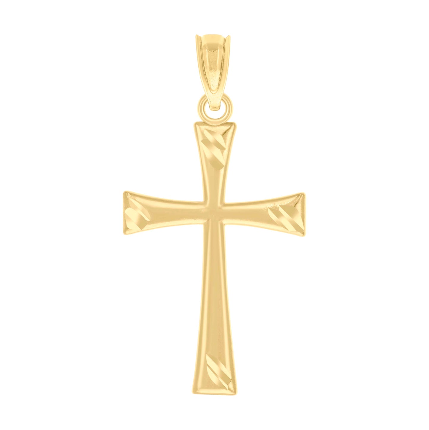 10K Yellow Gold Unisex Cross Religious Charm Pendant