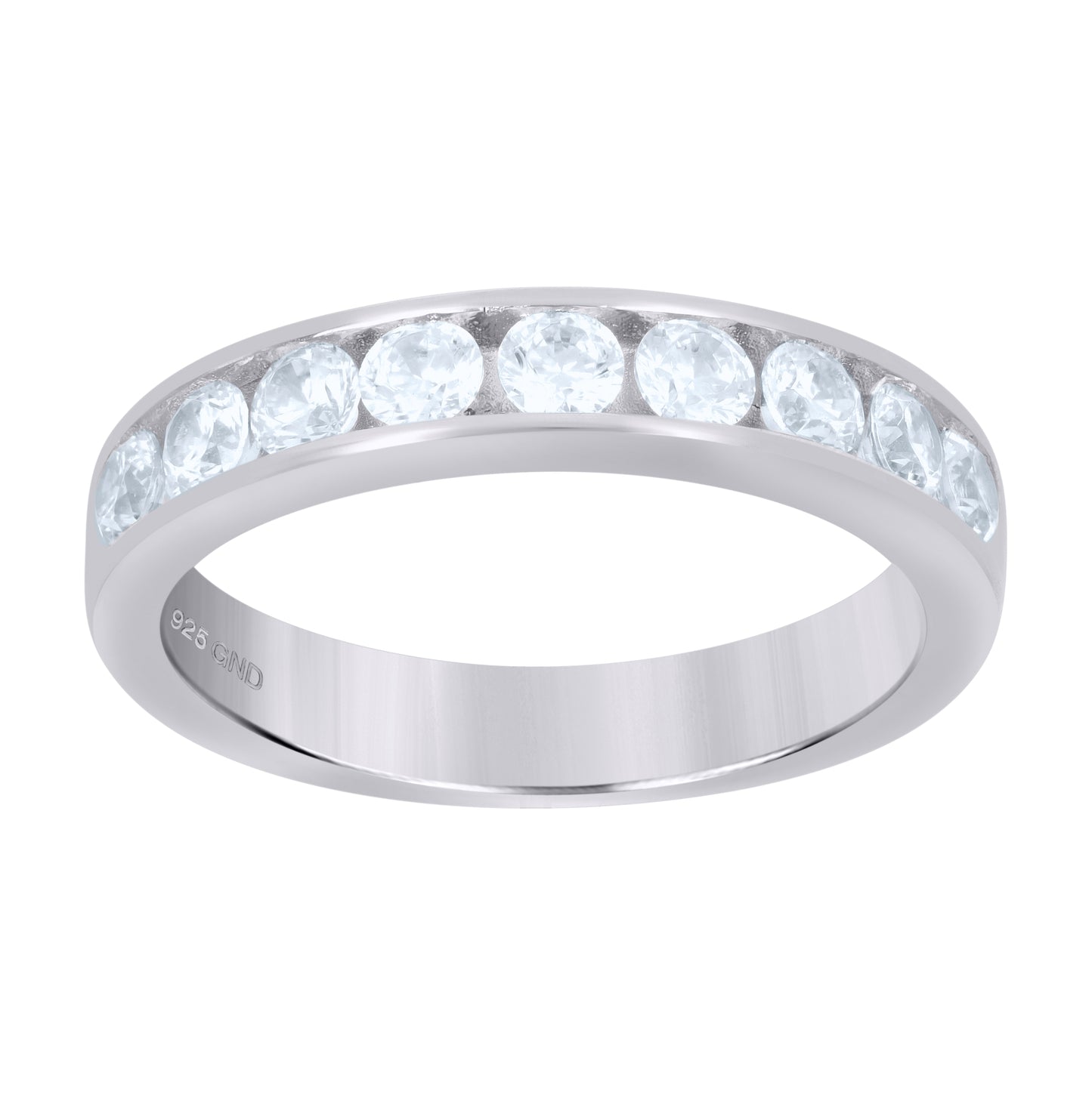 Sterling Silver Women's Cubic-Zirconia Bridal Anniversary Engagement Wedding Band Ring