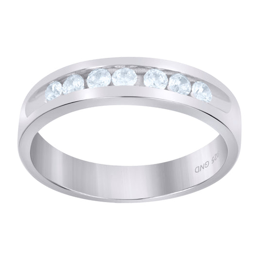 Sterling Silver Womens Cubic Zirconia Sizes 6-12 Round Center Stones Bridal Wedding Anniversary Engagement Ring Band