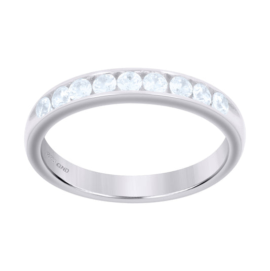 Sterling Silver Womens Cubic Zirconia Sizes 7 To 11 Bridal Wedding Anniversary Engagement Ring Band