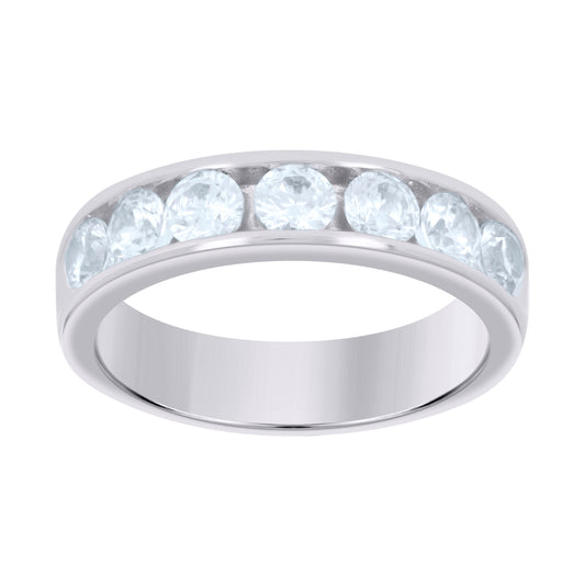 Sterling Silver Women's Cubic-Zirconia Fashion Bridal Anniversary Wedding Engagement Band Ring