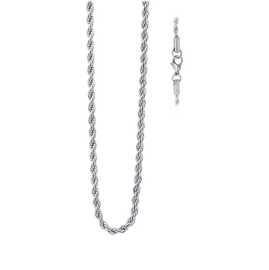 Stainless Steel Or Yellow Tone Unisex Rope Fashion Chain Necklace