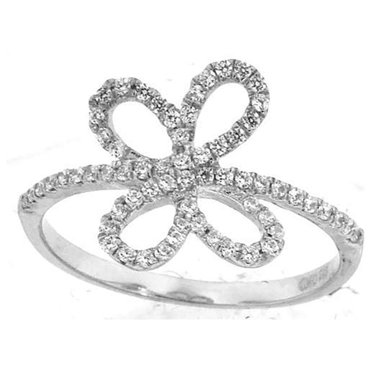 Sterling Silver Women's Cubic Zirconia Butterfly Fashion Bridal Anniversary Wedding Engagement Band Ring