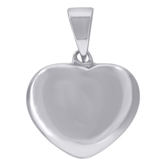 Sterling Silver Womens Heart Dome Charm Pendant