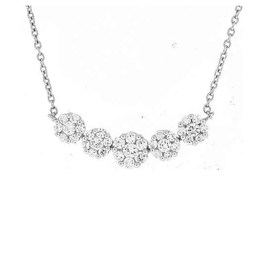 Sterling Silver Women Cubic Zirconia Rolo Link Nature Inspired Necklace