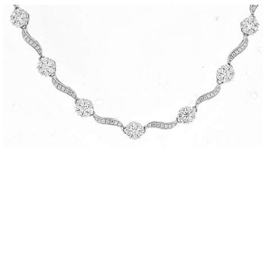 Sterling Silver Women Cubic Zirconia Rolo Link Nature Inspired Necklace