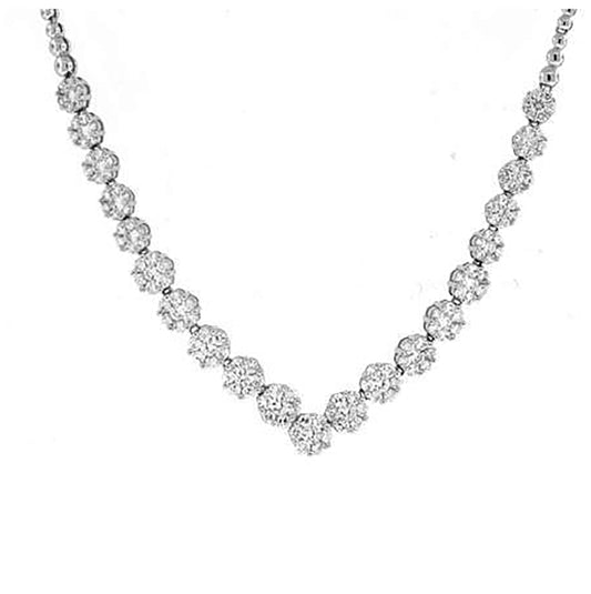 Sterling Silver Women Cubic Zirconia Rolo Link Nature Inspired Necklace