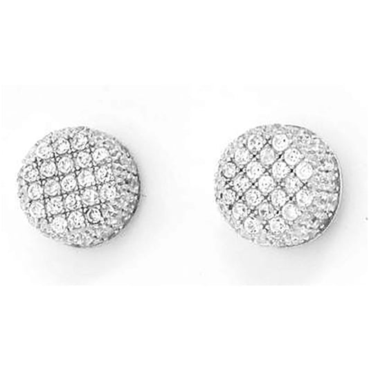Sterling Silver Womens Cubic Zirconia Round Stud Earrings