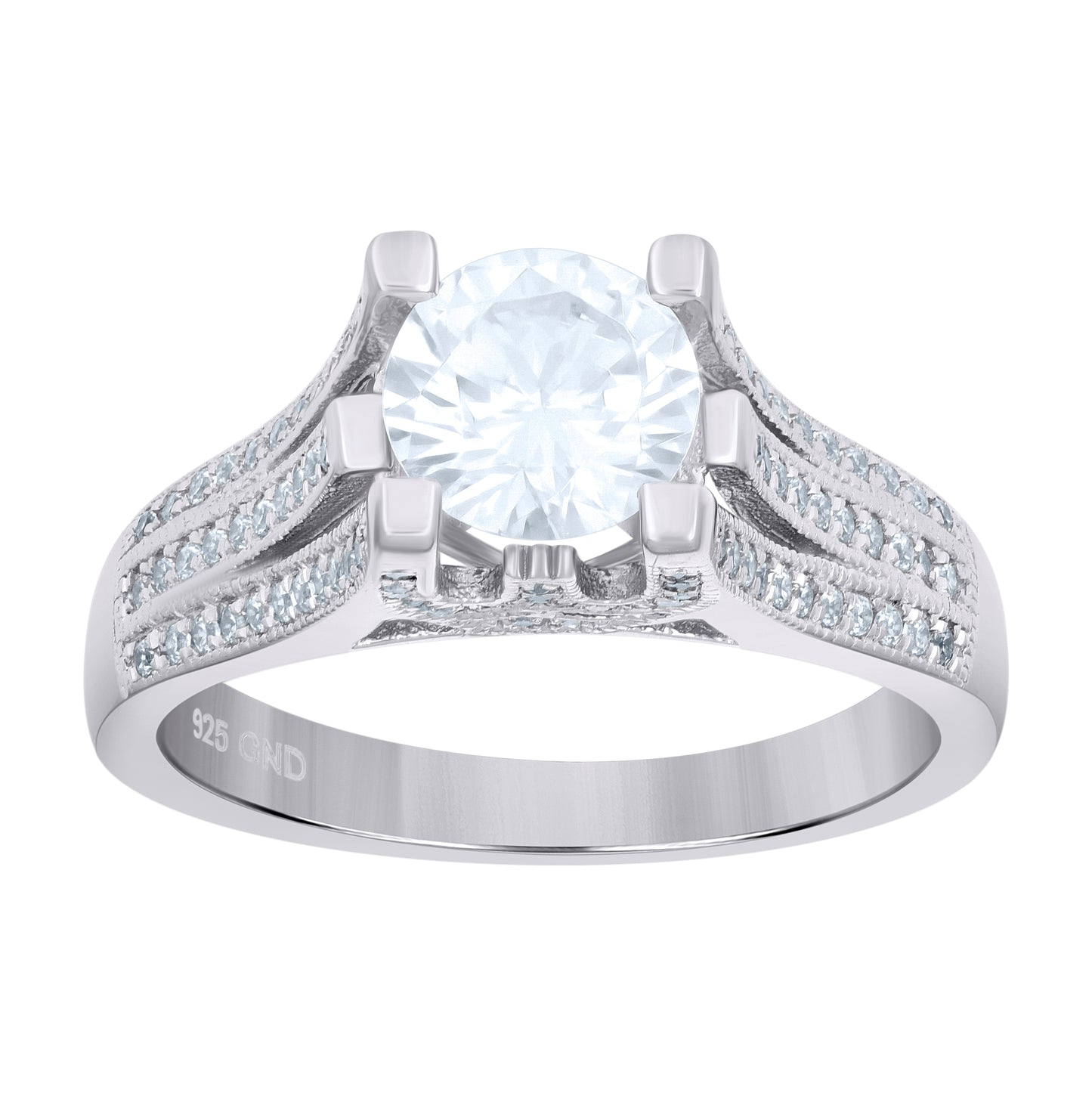Sterling Silver Women's Cubic-Zirconia Fashion Bridal Anniversary Wedding Engagement Band Ring