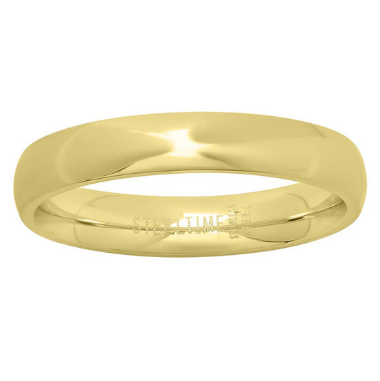 Stainless Steel Or Yellow-Tone Unisex Dome Plain Bridal Anniversary Engagement Wedding Comfort-fit Fashion Band Ring