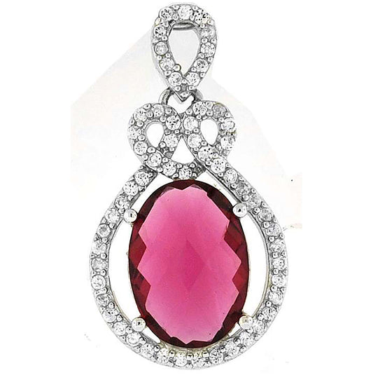 Sterling Silver Womens Cubic Zirconia Fashion Charm Pendant