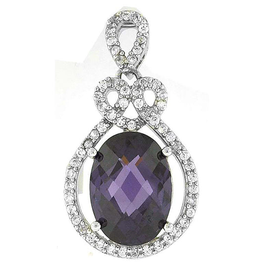Sterling Silver Womens Cubic Zirconia Fashion Charm Pendant