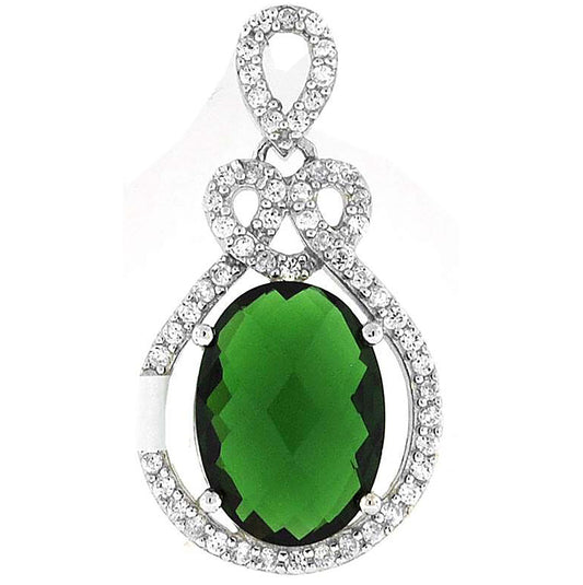 Sterling Silver Womens Cubic Zirconia Fashion Charm Pendant