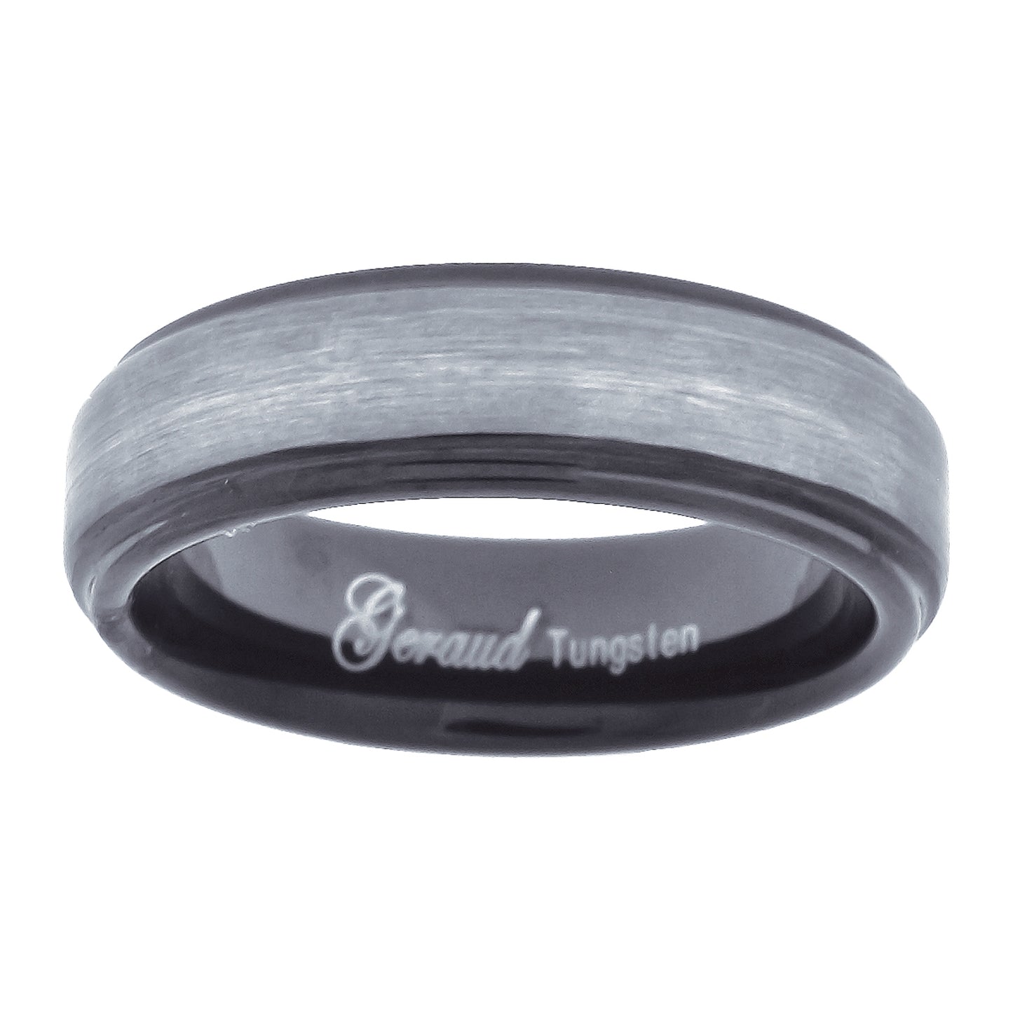 Tungsten Black & White Brushed Center Mens Comfort-fit 4mm Sizes 7 - 14 Bridal Anniversary Engagement Wedding Band