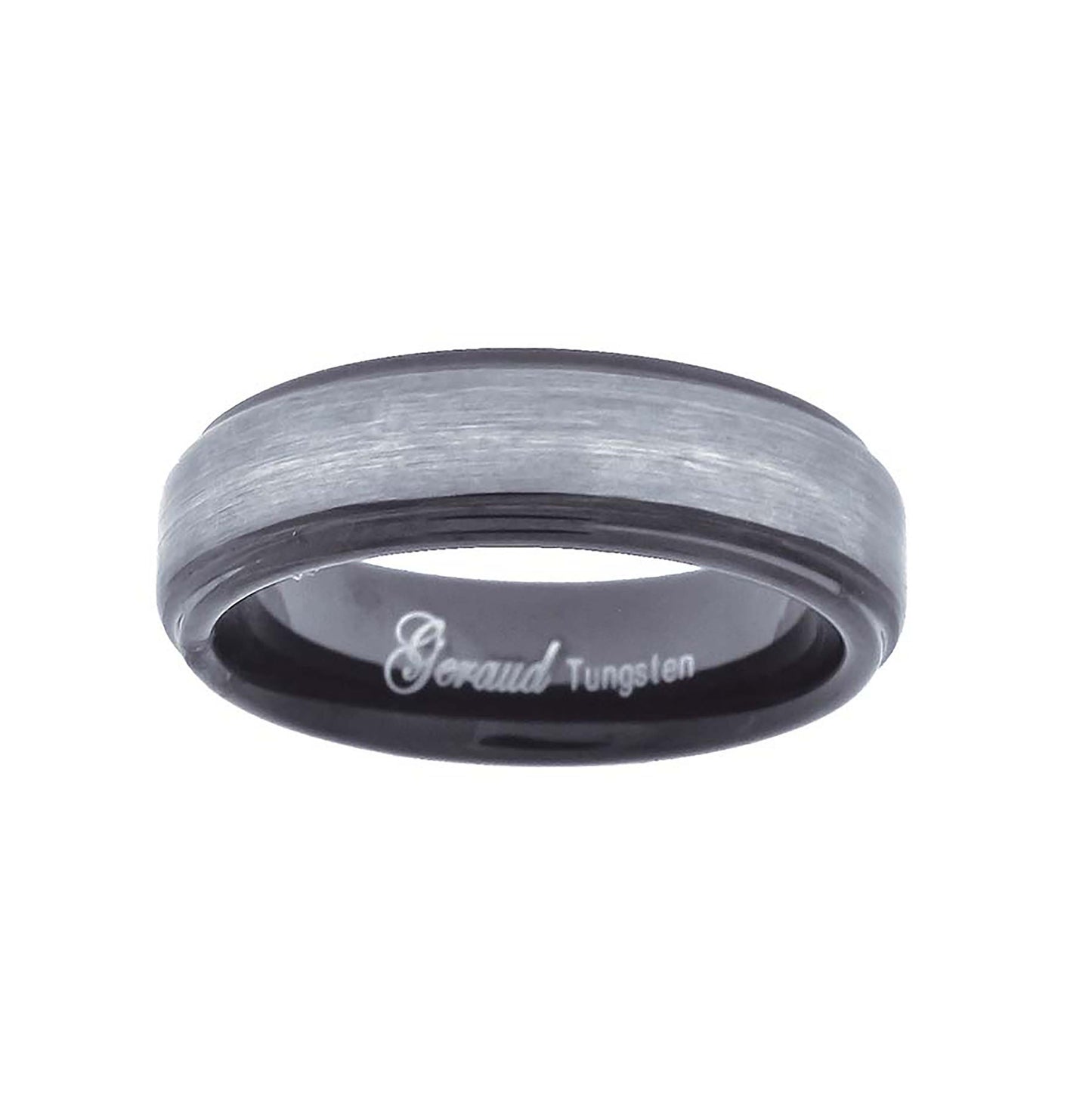 Tungsten Black & White Brushed Center Mens Comfort-fit 4mm Sizes 7 - 14 Bridal Anniversary Engagement Wedding Band