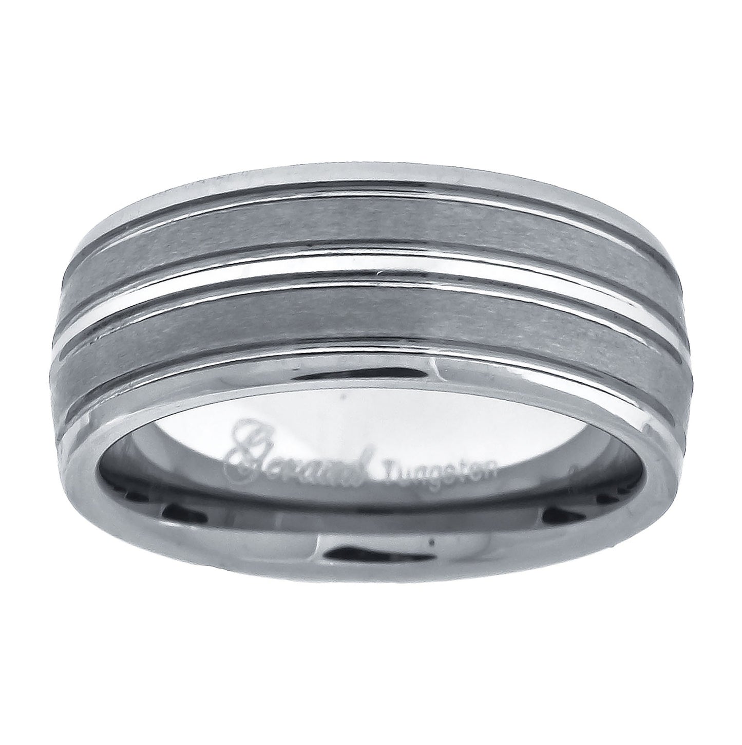 Tungsten Center Groove Brushed Dome Mens Comfort-fit 8mm Sizes 7 - 14 Bridal Anniversary Engagement Wedding Band