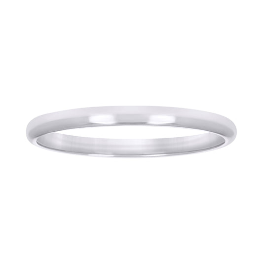10K White Gold Unisex Comfort-Fit Bridal Anniversary Engagement Wedding Band Ring
