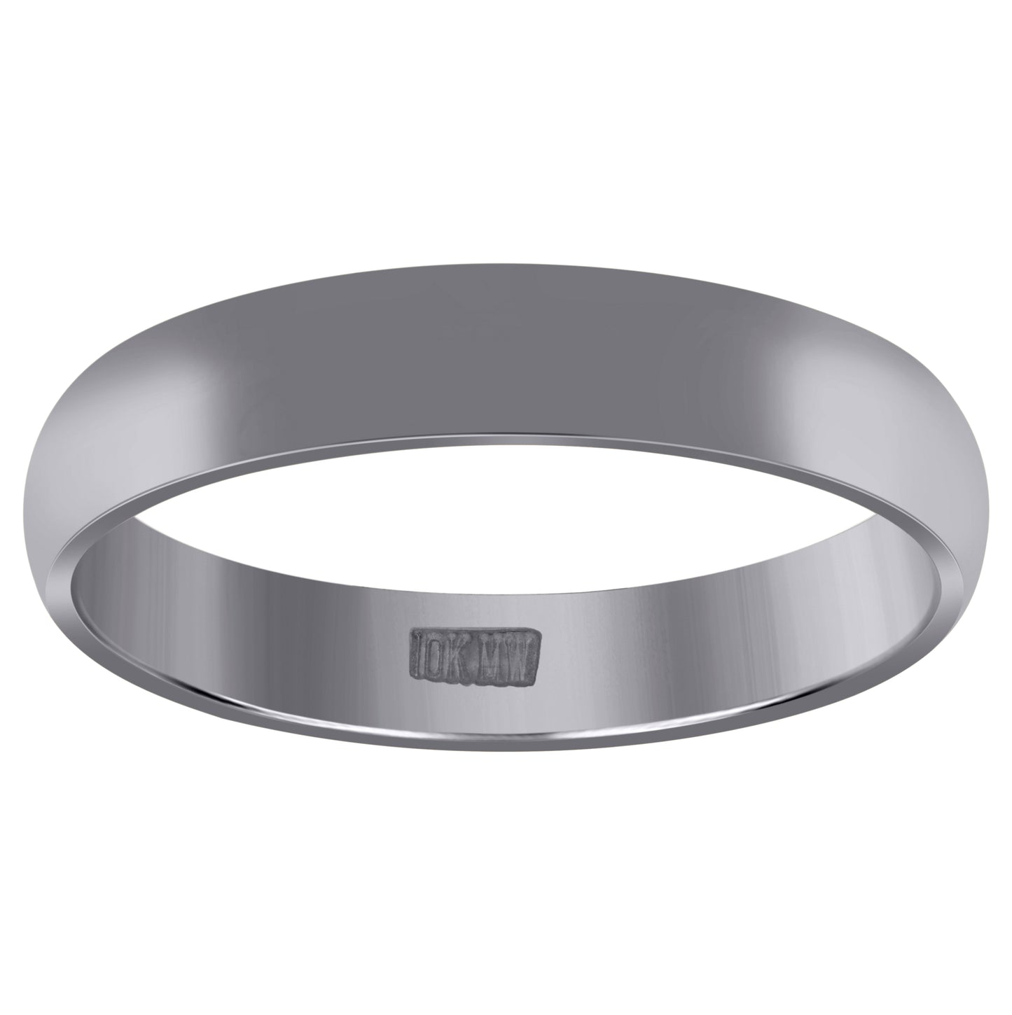 10K White Gold Unisex Comfort-Fit Bridal Anniversary Engagement Wedding Band Ring