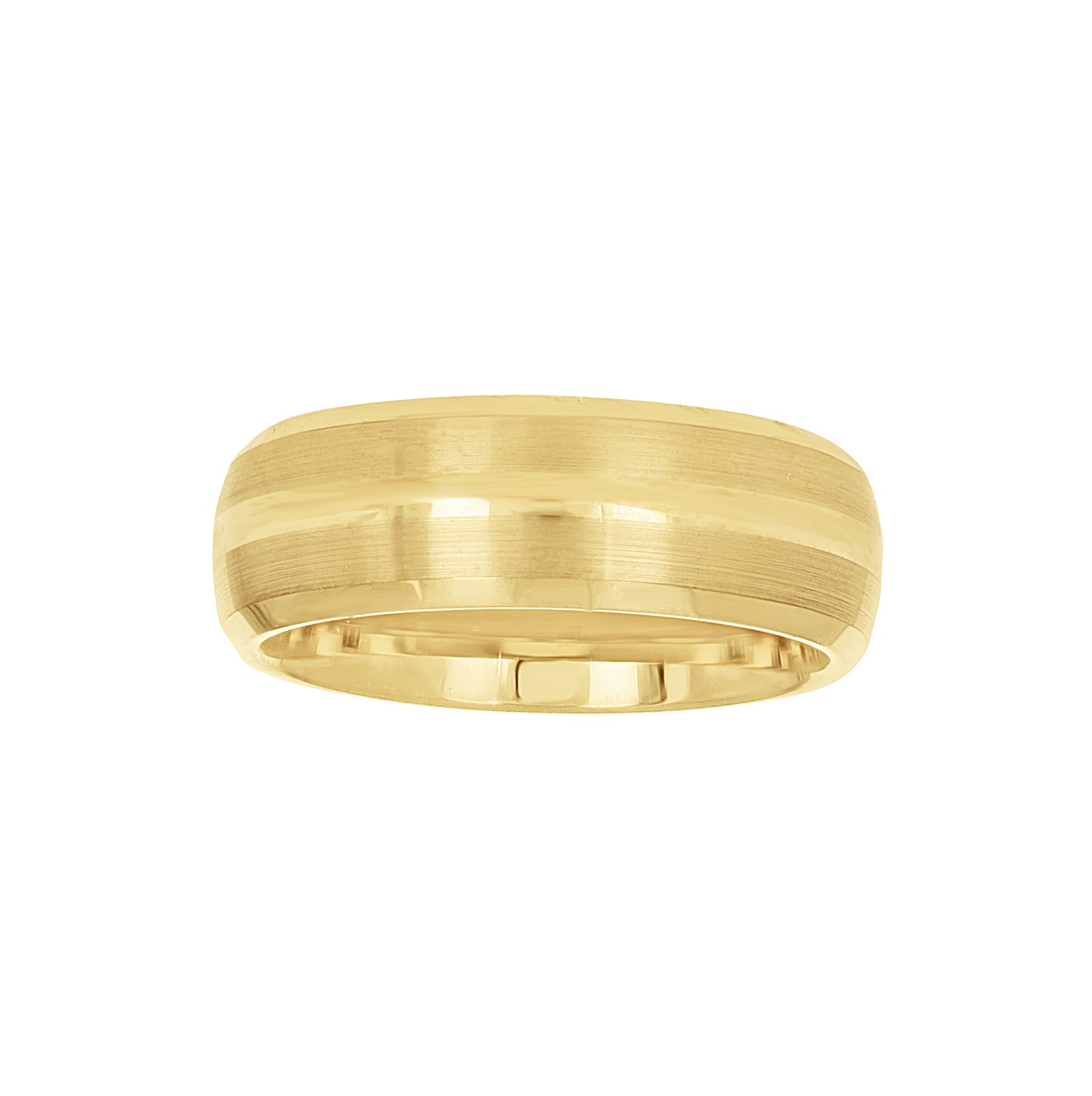 Tungsten Yellow-tone Brushed Sides Center Polished Mens Comfort-fit 8mm Sizes 7 - 14 Bridal Anniversary Engagement Wedding Band