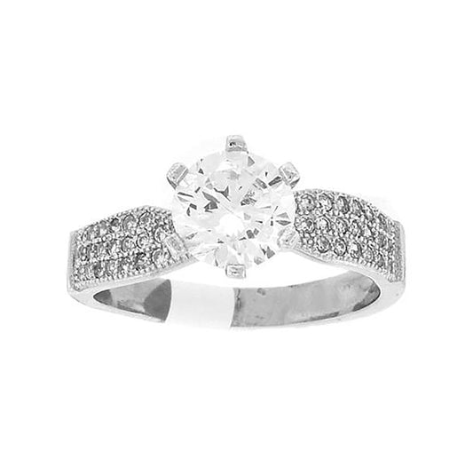 Sterling Silver Cubic Zirconia Cluster Sizes 6 To 11 Womens Bridal Anniversary Engagement Wedding Band Ring