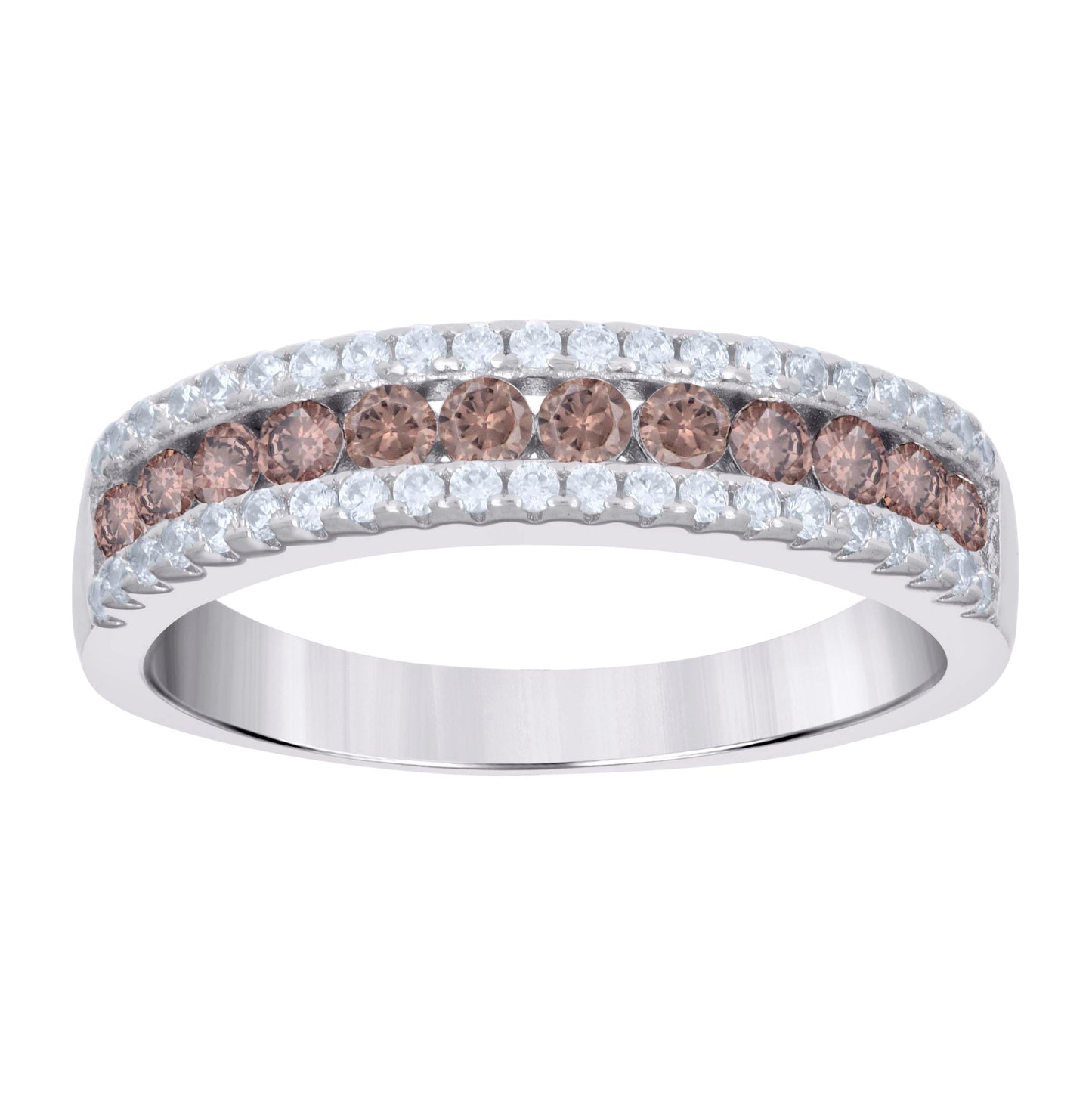 Sterling Silver Women's Cubic-Zirconia Fashion Bridal Anniversary Wedding Engagement Band Ring