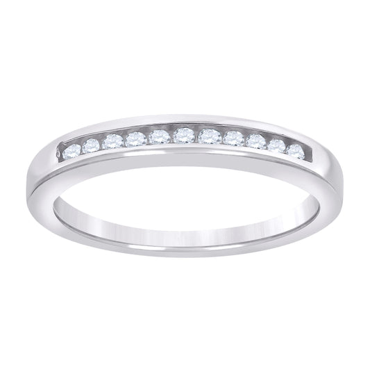 Sterling Silver Womens Cubic Zirconia Sizes 6 To 9 Single Row Bridal Anniversary Engagement WeddingBand Ring