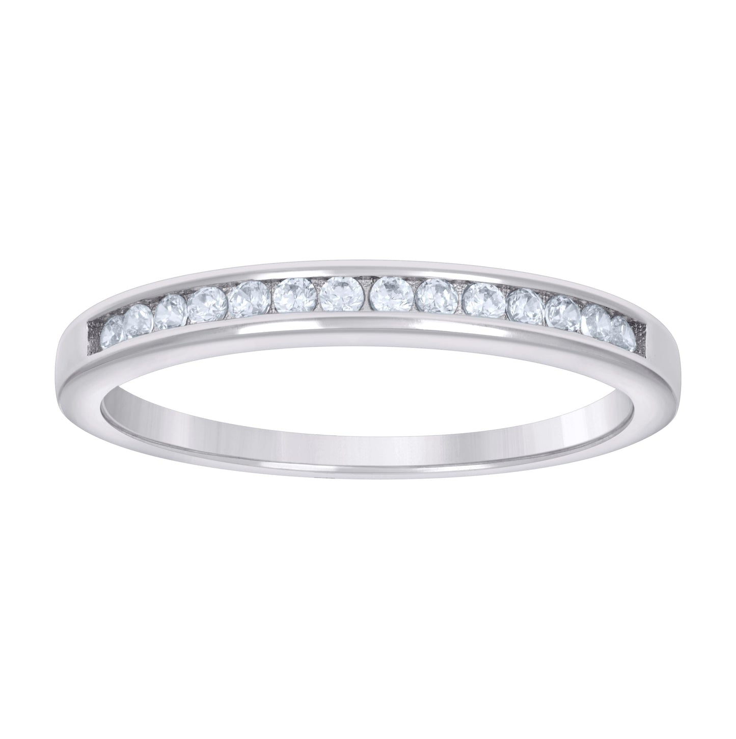 Sterling Silver Women's Cubic-Zirconia Fashion Bridal Anniversary Wedding Engagement Band Ring