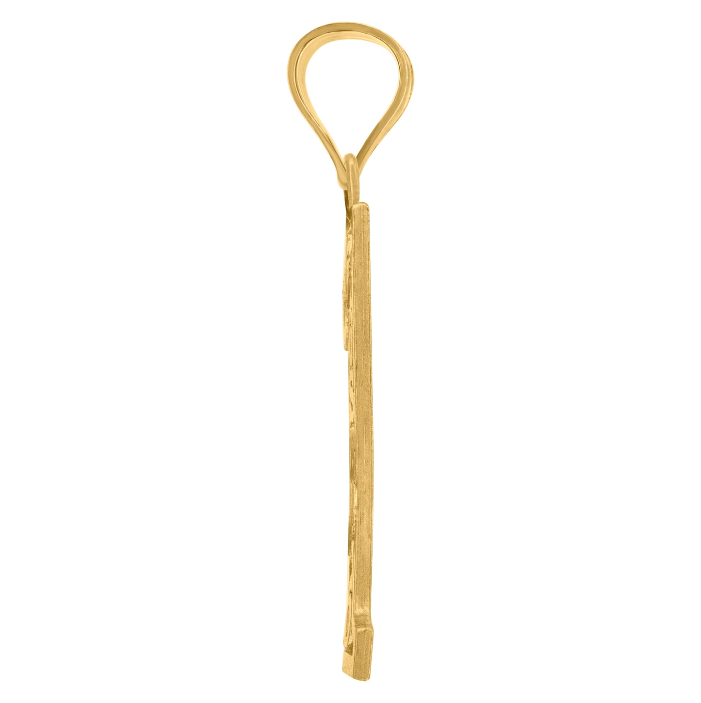 10K Yellow Gold Diamond-Cut Mens No.1 Husband Letters & Words Charm Pendant