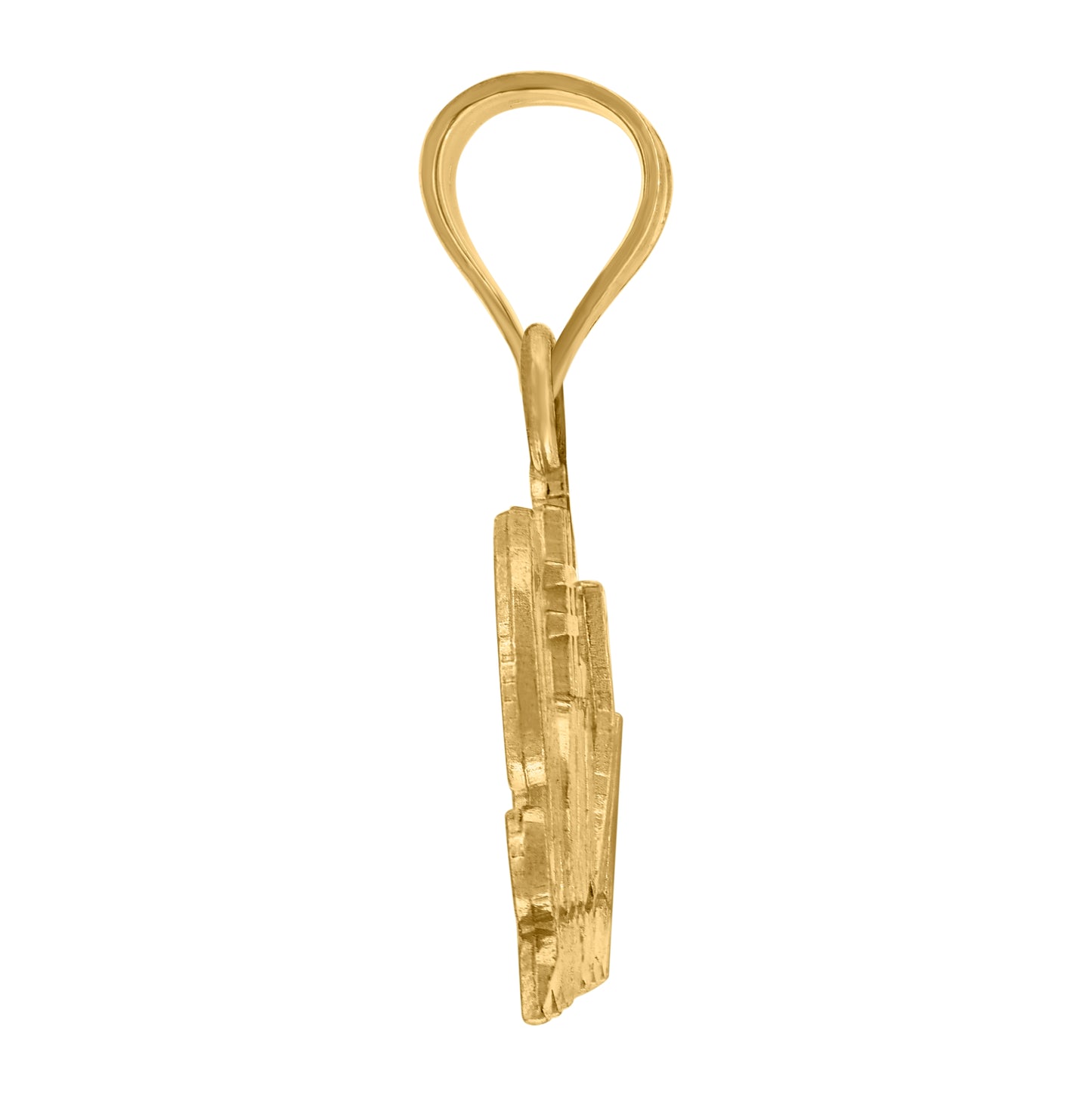 10K Yellow Gold Unisex No.1 Teacher Letters & Words Charm Pendant