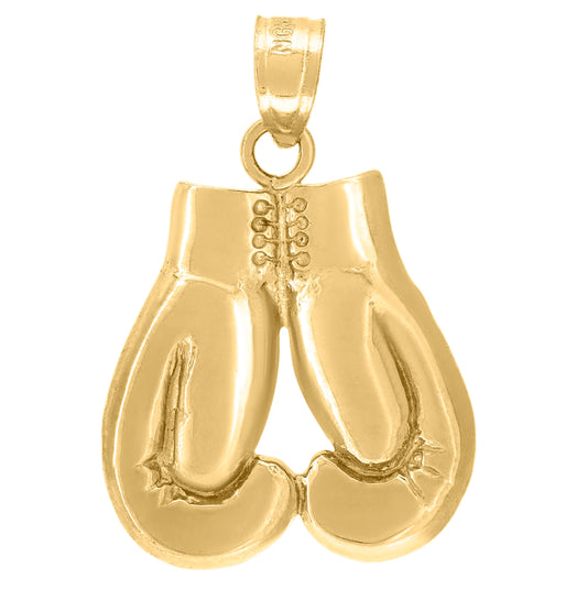 10K Yellow Gold Unisex Boxing Glove Sports Charm Pendant
