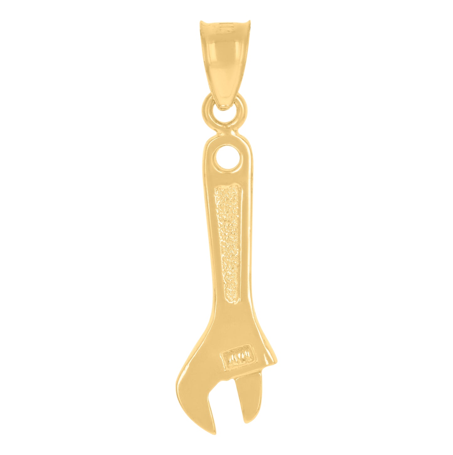 10K Yellow Gold Unisex Adjustable Spanner Tools Charm Pendant