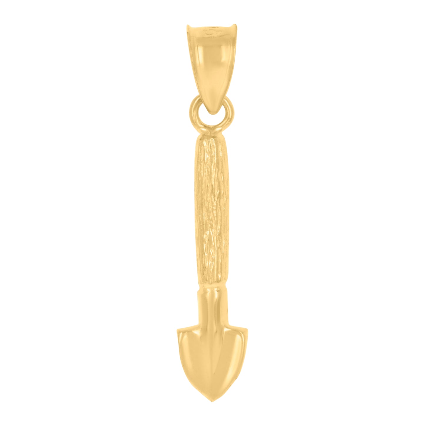 10K Yellow Gold Mens Shovel Charm Pendant