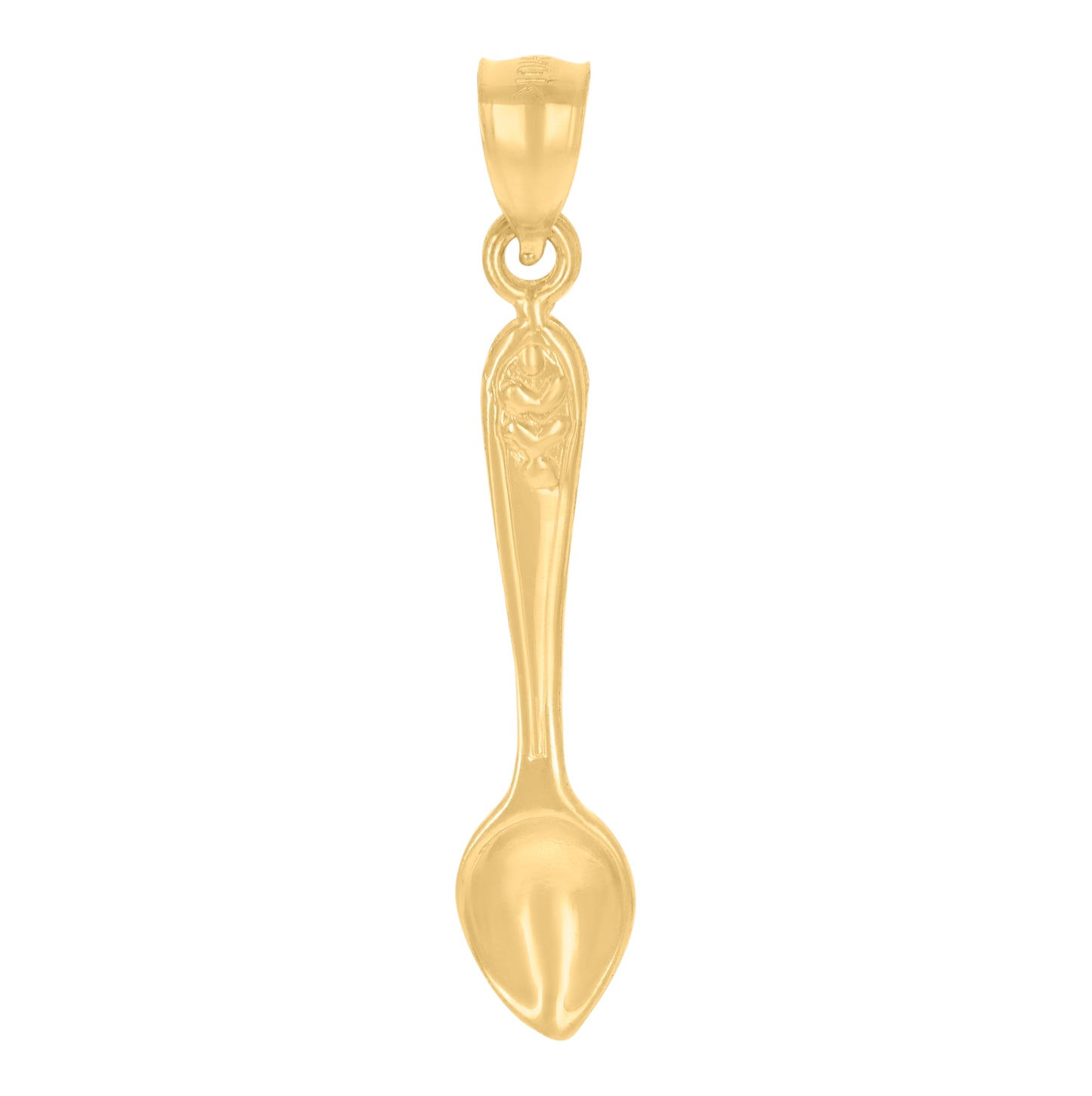 10K Yellow Gold Mens Spoon Household Charm Pendant