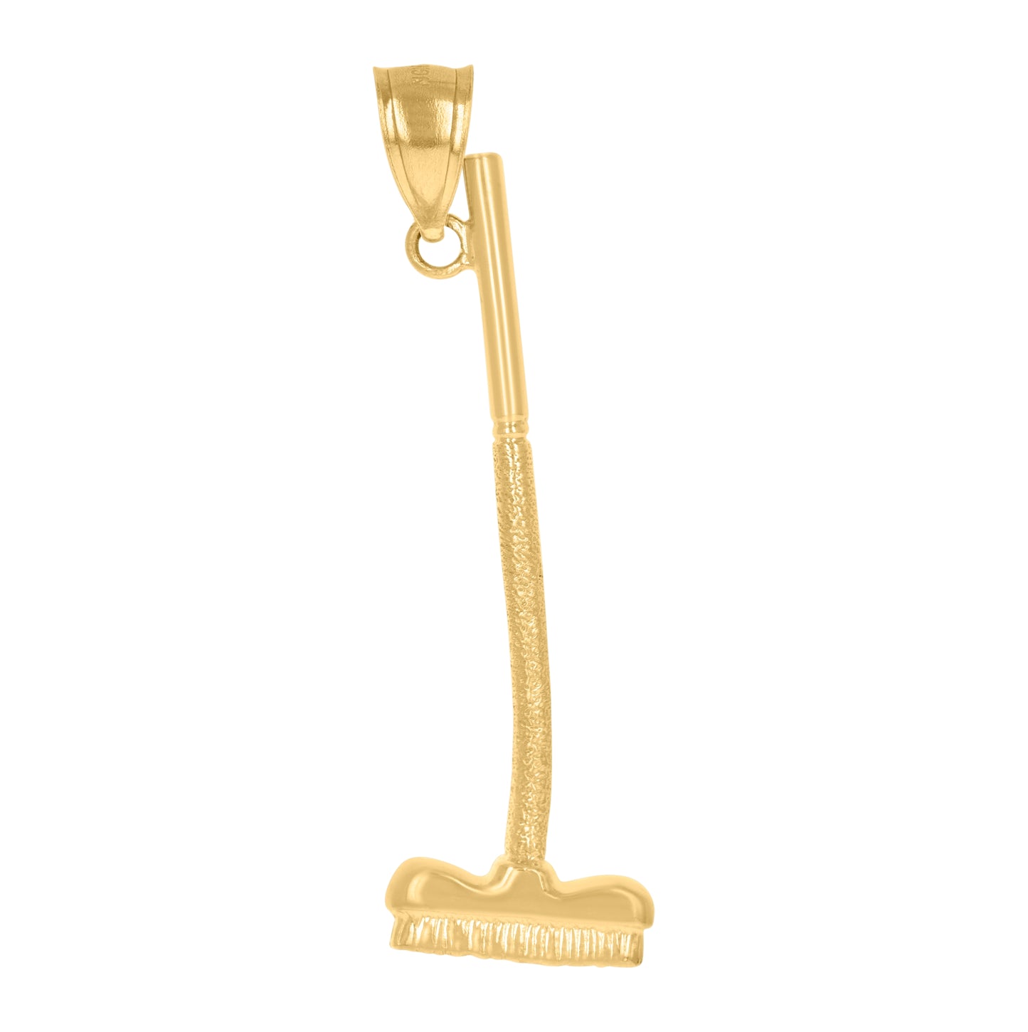 10K Yellow Gold Mens Sweeping Brush Charm Pendant