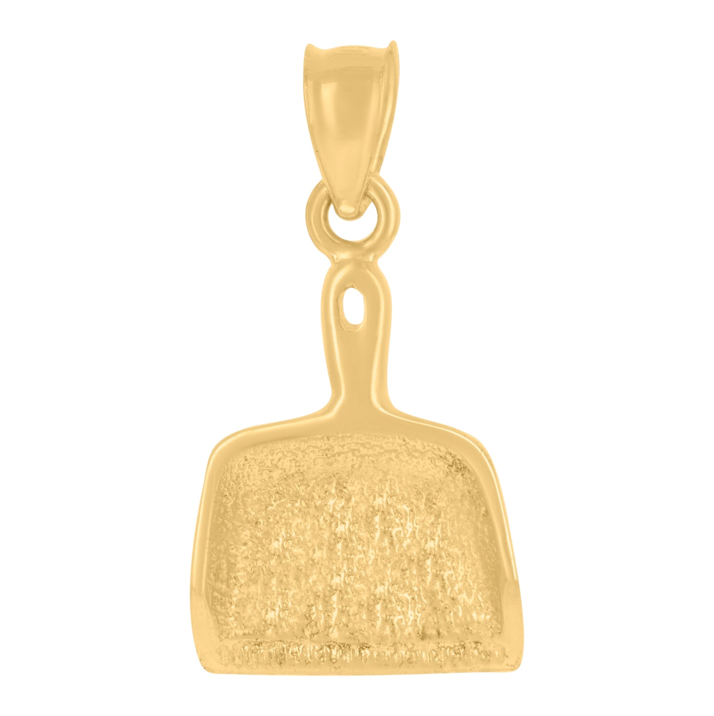 10K Yellow Gold Mens Dustpan Charm Pendant