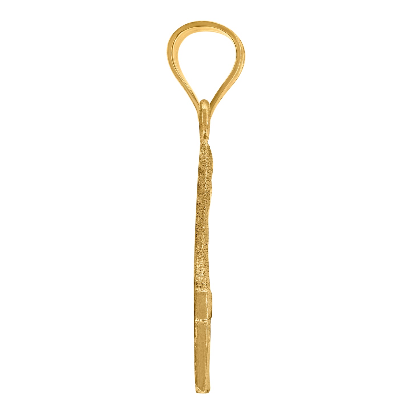 10K Yellow Gold Diamond-Cut Textured Unisex Paint Brush Tools Charm Pendant