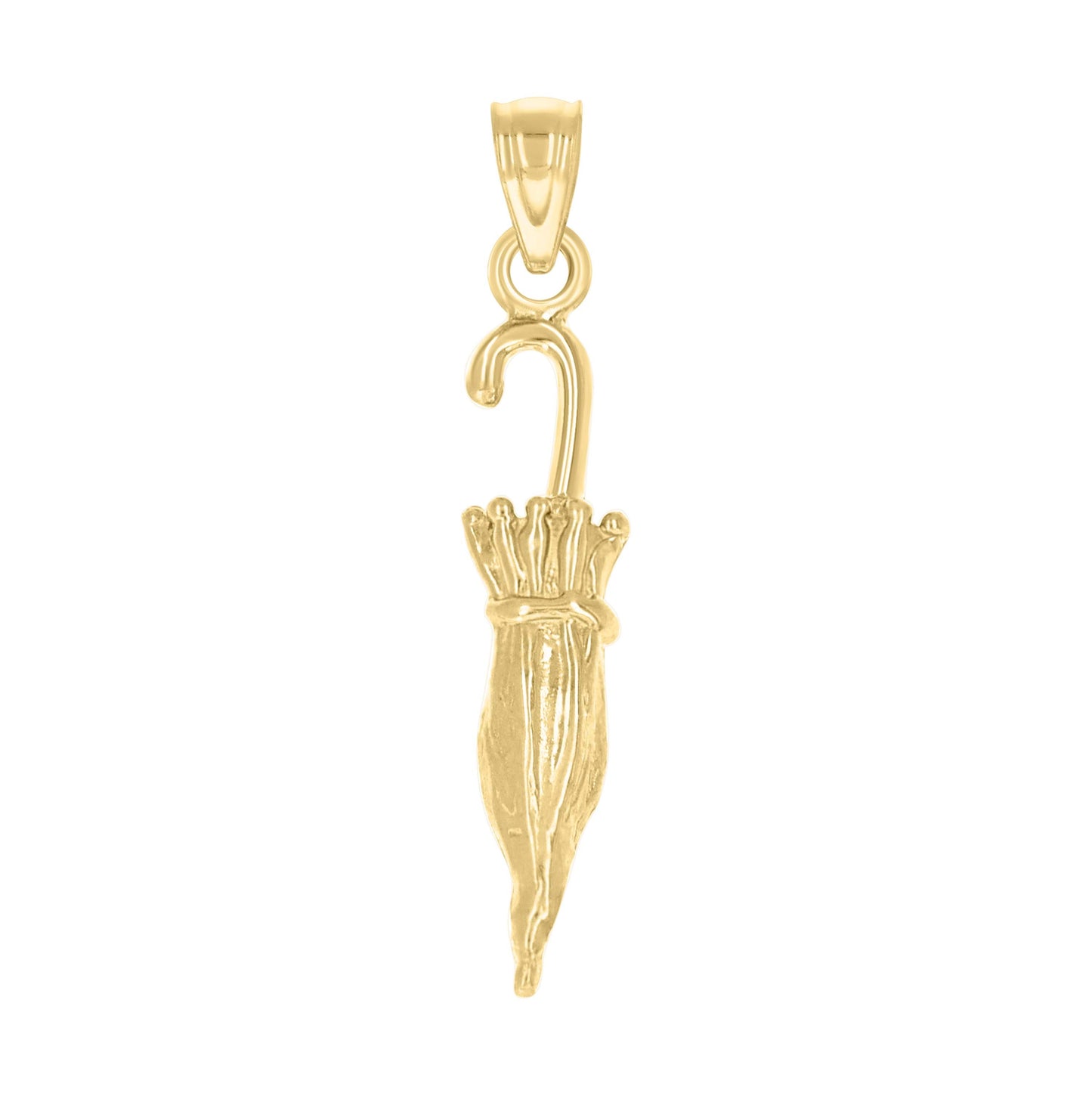 10K Yellow Gold Unisex Umbrella Tools Charm Pendant