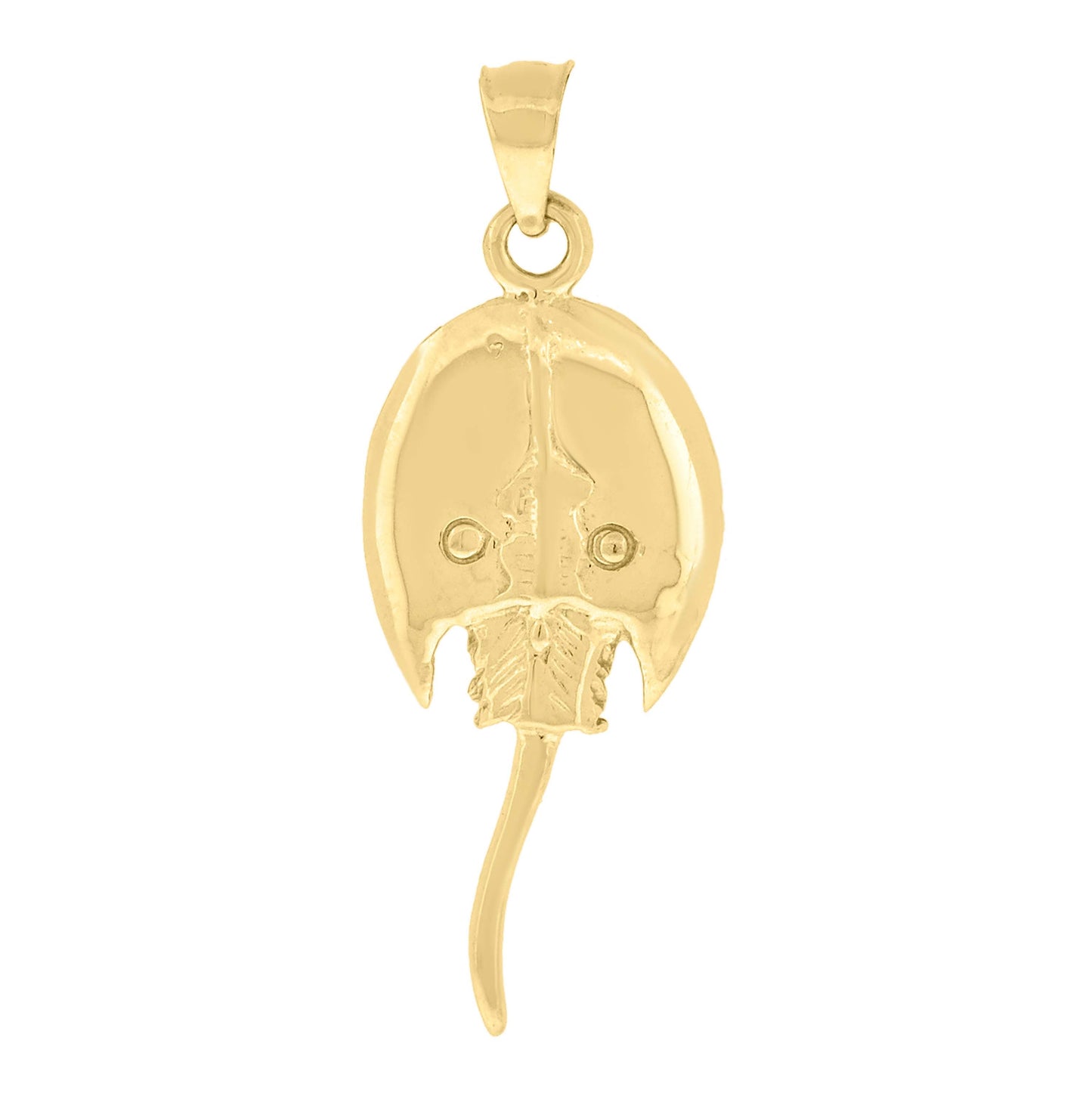 10K Yellow Gold Diamond-Cut Unisex Sting Ray Fish Animal Charm Pendant