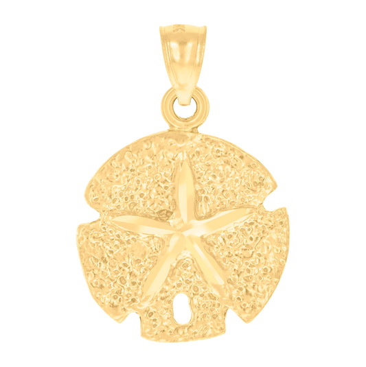 10K Yellow Gold Diamond-Cut Womens Star Fish Animal Charm Pendant